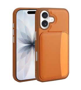 Apple iPhone 16 Uyumlu Kılıf Kartlıklı Zore X-Kart Silikon Kapak (Turuncu)