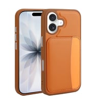 Apple iPhone 16 Uyumlu Kılıf Kartlıklı Zore X-Kart Silikon Kapak (Turuncu)