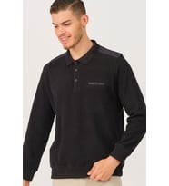 V2501 DEWBERRY DIO RISE POLO YAKA ERKEK SWEATSHIRT-SİYAH