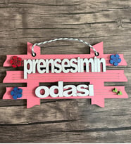 PRENSESİMİN ODASI KAPI İSİMLİK RENKLİ
