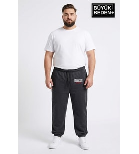 Erkek Büyük Beden BROOKLYN 1970 Baskılı Paça Lastikli  Jogger İnce Eşofman Altı SPR26BEA951-3 (Antrasit)