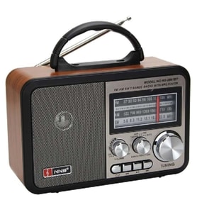 Mcg® Orta Boy Retro, Nostaljik, Ahşap Tasarım Bluetooth Hoparlörlü, Şarjlı, Taşınabilir FM/AM Destekli Radyo NS-8897