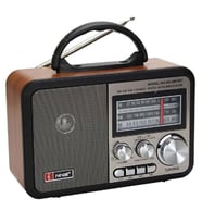 Mcg® Orta Boy Retro, Nostaljik, Ahşap Tasarım Bluetooth Hoparlörlü, Şarjlı, Taşınabilir FM/AM Destekli Radyo NS-8897