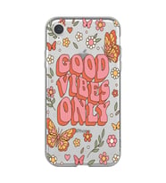 Iphone XR Uyumlu Good Vibes Only Desenli Şeffaf Telefon Kılıfı