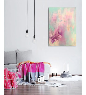 Tablolife Soyut İlkbahar Yağlı Boya Dokulu Tablo 90X120,Çerçeve;Siyah