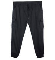 Erkek  Büyük Beden 100-156 Kilo Arası İçin Uygun Kargo Cepli Jogger Kot Pantolon (Siyah)