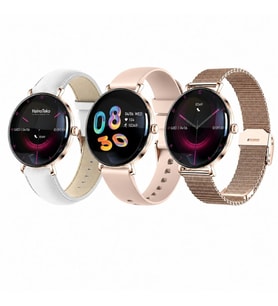 Haino Teko Amoled Ekran Super Slim Tasarım WaterProof 3 Kordonlu Akıllı Saat Gold Rose Teko18