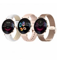 Haino Teko Amoled Ekran Super Slim Tasarım WaterProof 3 Kordonlu Akıllı Saat Gold Rose Teko18