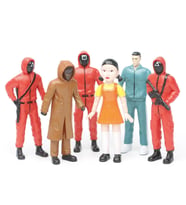 Squid Game Oyuncak Front Man Masked Soldier Manager Worker Cho Sang-Woo Young-Hee Doll 6 Figür