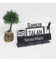 Okul Müdürü Masaüstü İsimlik - Metal Masa İsimliği - Kişiye Özel İsimlik