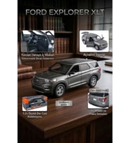Motor Max 1:24 Ölçek 2022 Ford Explorer XLT Lacivert Diecast Model Metal Araba