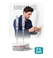 Mey İthalat® 2'Li Set Elektrik Kalemi Tornavida Yıldız Düz Uçlu