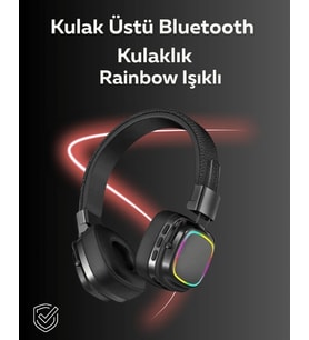 RGB Işıklı Katlanabilir Bluetooth 5.3 Kulak Üstü Kulaklık