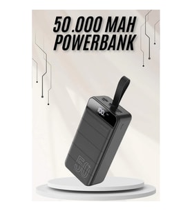 Mey İthalat® Powerbank Çoklu Şarj Girişi 50.000 Mah Taşınabilir Dijital Göstergeli