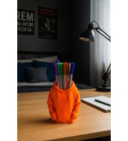 HOODİE Pencil Case Dekor Obje Ve Aksesuar Genç Odası Sweatshirt Organizer Kalemlik (Turuncu)