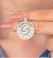 925 Ayar Gümüş Kişiye Özel Mix Taşlı Harf Kolye
