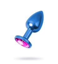 Metal Rose Taşlı Mavi  Plug Orta Boy