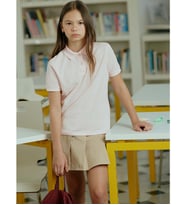 LCW Kids Pembe Polo Yaka Kız Çocuk Tişört