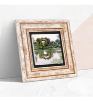Claude Monet Gül Çiçekli Kemer Taş Duvar Tablosu - Çerçeveli Taş Tablo - Dekoratif Duvar Sanatı - Modern Ev ve Ofis Duvar Dekoru T1-251