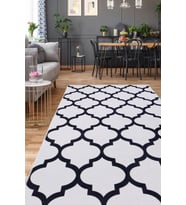 Dijidekor Halı Beyaz Maça Yıkanabilir Saçaksız Kesme İnce Yolluk Kilim Salon Halısı Modelleri