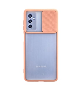 Samsung Galaxy M52 5g Kılıf Palm Buzlu Kamera Sürgülü Silikon - Pembe