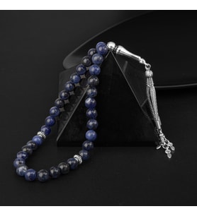 Sodalit Doğal Taş Tesbih 33lük - 8mm (Çok Renkli)