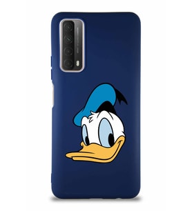 Huawei P Smart 2021 Soft Premier Kapak Donald Duck-B Tasarımlı Silikon Kılıf - Lacivert (Şeffaf)