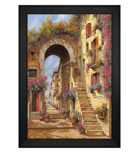 Manzara Temalı Kanvas Tablo 80 x 110 cm Siyah Çerçeve
