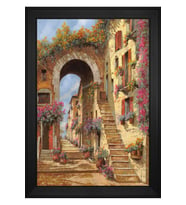 Manzara Temalı Kanvas Tablo 80 x 110 cm Siyah Çerçeve
