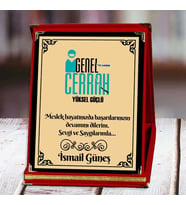 Genel Cerrah Baskılı Plaket (1. Tasarım)  Kişiye Özel (Kırmızı)