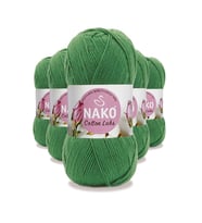 5 Adet Cotton Lüks Yelek Tunik Kazak Bluz Hırka İpi Yünü Yeşil 97576