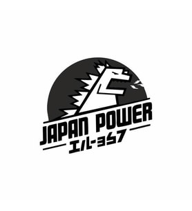 Japan Power Araba Sticker siyah 16x14 CM (Siyah)