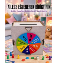 Şans Çarklı Para Biriktirme Kutusu Eğlenceli Tasarruf Challenge Ahşap Hedef Kumbarası