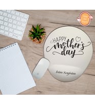 Kişiye Özel Anneler Günün Kutlu Olsun Yazılı Mouse Pad Bilek Destekli