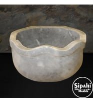 Sipahi Marble Gri Mermer Dalgalı Dizayn Kurna