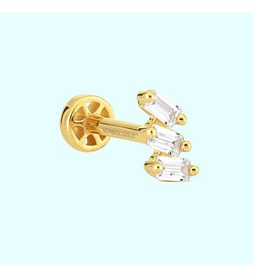 Altın Baget Tragus Piercing 14 Ayar Tria