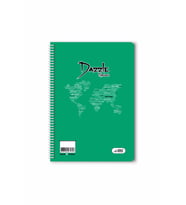Kareli 40 Yaprak Spiralli Defter A4 Boy Plastik Kapak (1 Adet ) (Yeşil)