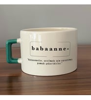 Babaanne Baskılı Yeşil Kulplu C Fincan