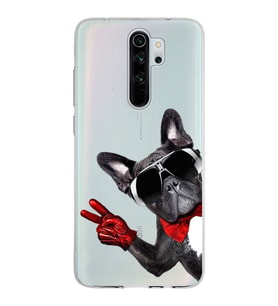 PrintiFy Xiaomi Redmi Note 8 Pro ile Uyumlu 1mm Slim Fit Köpek 2 050e Baskılı Şeffaf  Kılıf