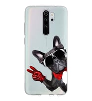 PrintiFy Xiaomi Redmi Note 8 Pro ile Uyumlu 1mm Slim Fit Köpek 2 050e Baskılı Şeffaf  Kılıf