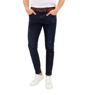 Erkek Silim Fit Jeans Tırnak Eskitme Model Pantolon 311 BGL-ST04975 (Lacivert)