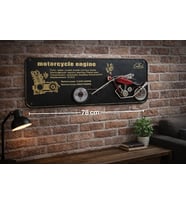 Retro Motosiklet Motoru Tasarımlı Dekoratif Masa Saati – Vintage Metal Duvar / Konsol Saati