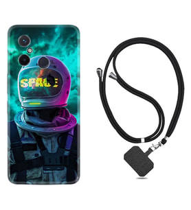 Xiaomi Redmi 12C Kılıf Resimli Boyun Askılı İpli Desenli Silikon Series Space 1854