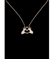 🙌💖 925 Gümüş Üstü Rose Gold Kaplama El Kalbi Kolye  Pave Zirkon Taşlı Aşk ve Koruma Sembolü