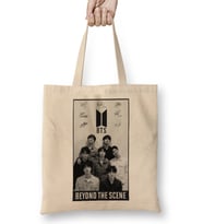 Bts Black And White Bez Çanta Uzun Saplı