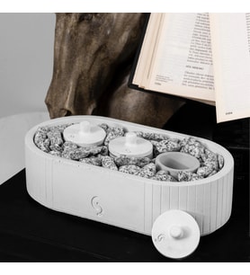 ZENFIRE MASAÜSTÜ ŞÖMİNE, ATEŞ ÇUKURU (Beyaz)