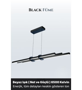 Cosmo Füme 3000K Lineer LED Sarkıt Avize – Kumandalı Dim Edilebilir – Yukarı & Aşağı Işık