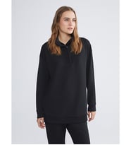 LCW EVERYDAY Siyah Dik Yaka Kadın Sweatshirt Tunik