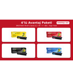TN-871 / Brother MFC-L9670CDN İçin 4 Renk Muadil Toner Set