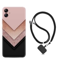 Samsung Galaxy A04E Kılıf Resimli Boyun Askılı İpli Desenli Silikon Great Marble 1405